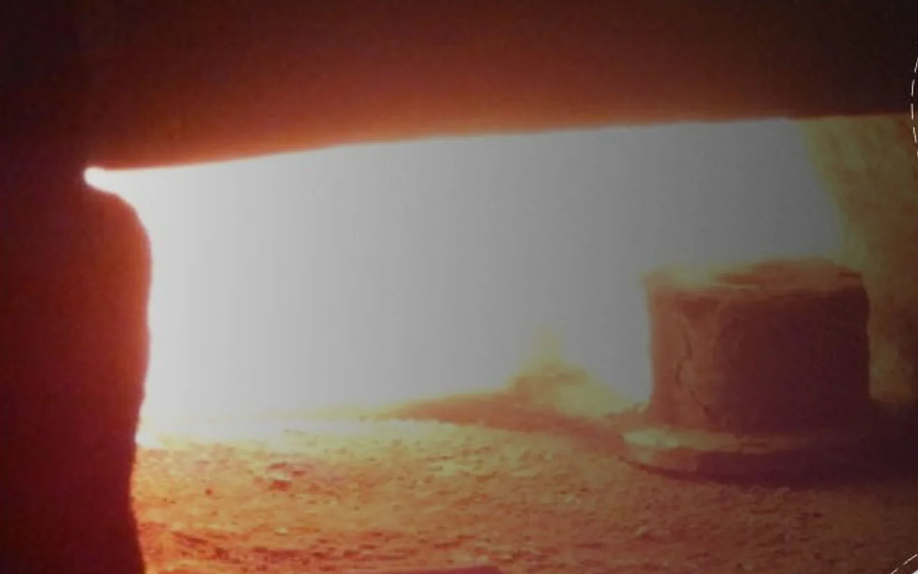 Brass billets glowing in the forging furnace