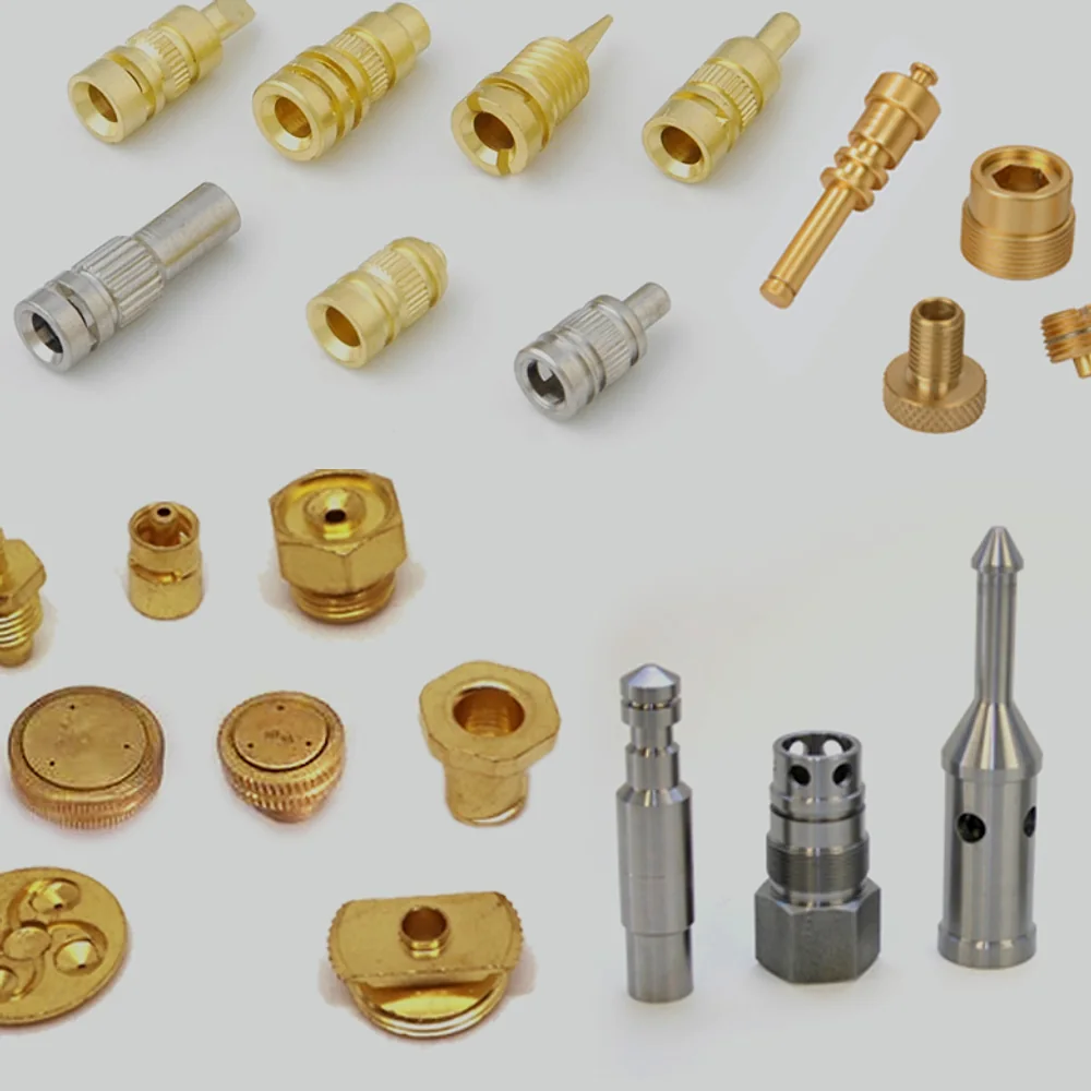 Assorted turned brass and stainless components from the standard range